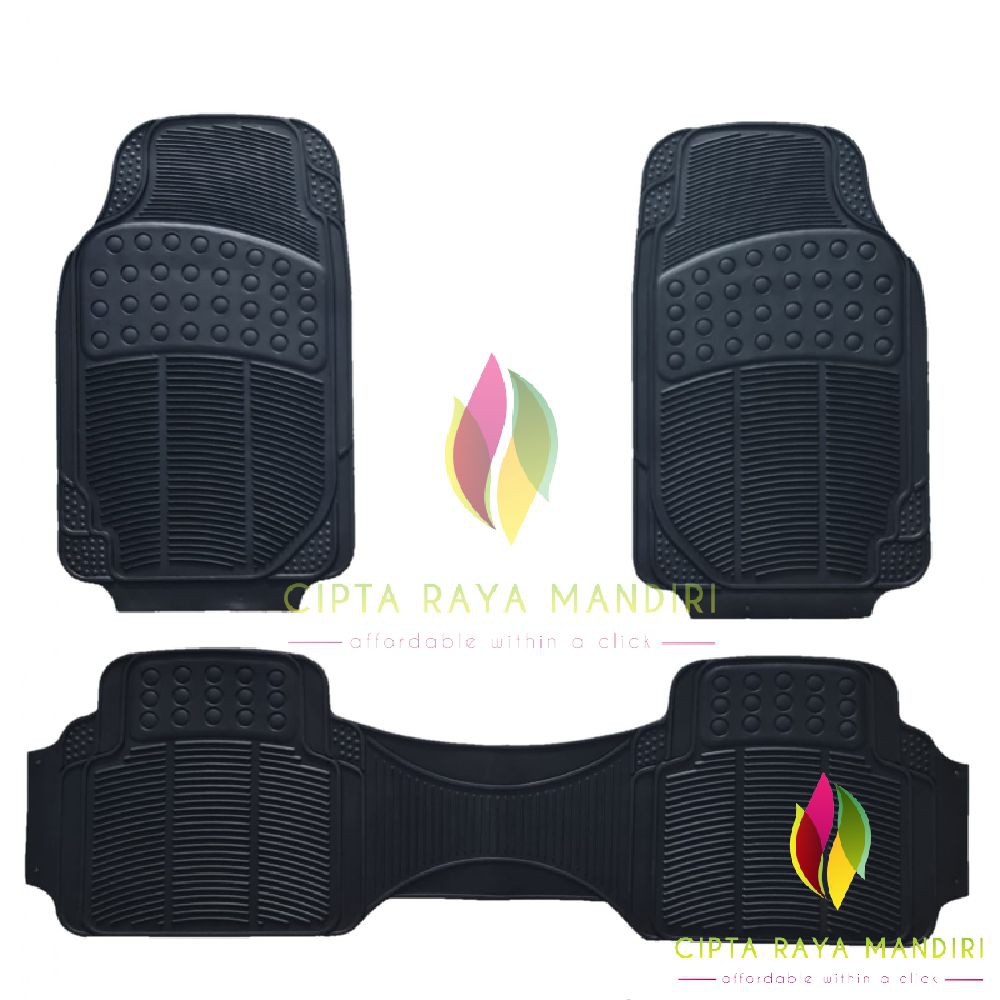 Karpet Mobil Karet Universal Full Set Baris Depan Tengah Belakang Bahan Berat dan Tebal Anti Slip