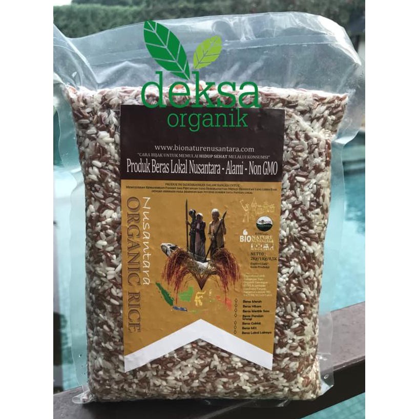 

BERAS- BERAS ORGANIK CAMPUR / MIXED ORGANIC RICE / BERAS MERAH PUTIH ORGANIK -UNGGULAN.