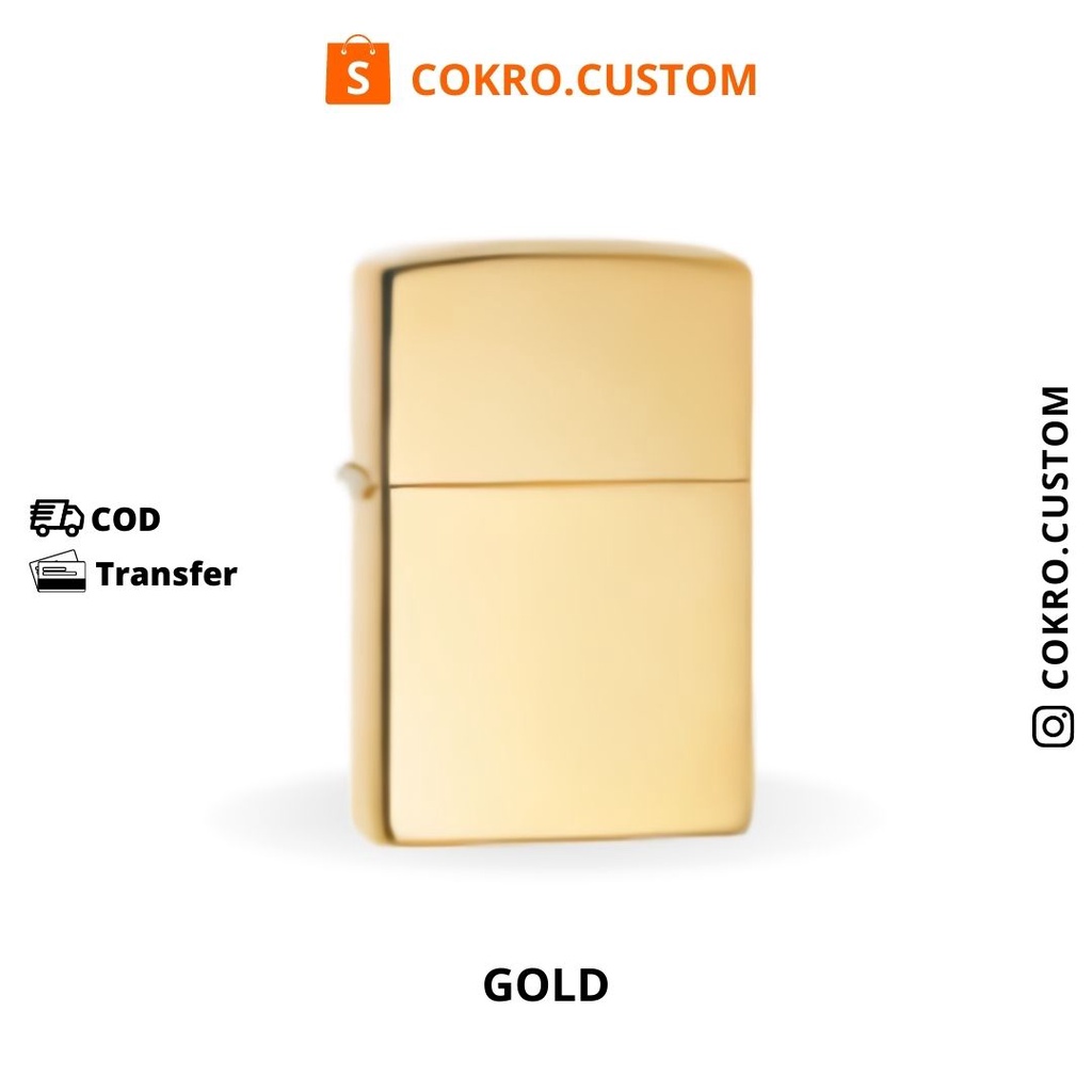 Zippo/Korek Zippo/Korek Api Zippo/Korek Zippo Warna Gold Polos /LIGHTER ZIPPO (MURAH) COD