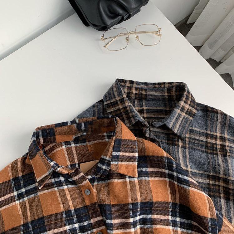 Janson Oversize Shirt Premium Cotton Kemeja Wanita Kotak Kotak Super Adem Busui Friendly-7