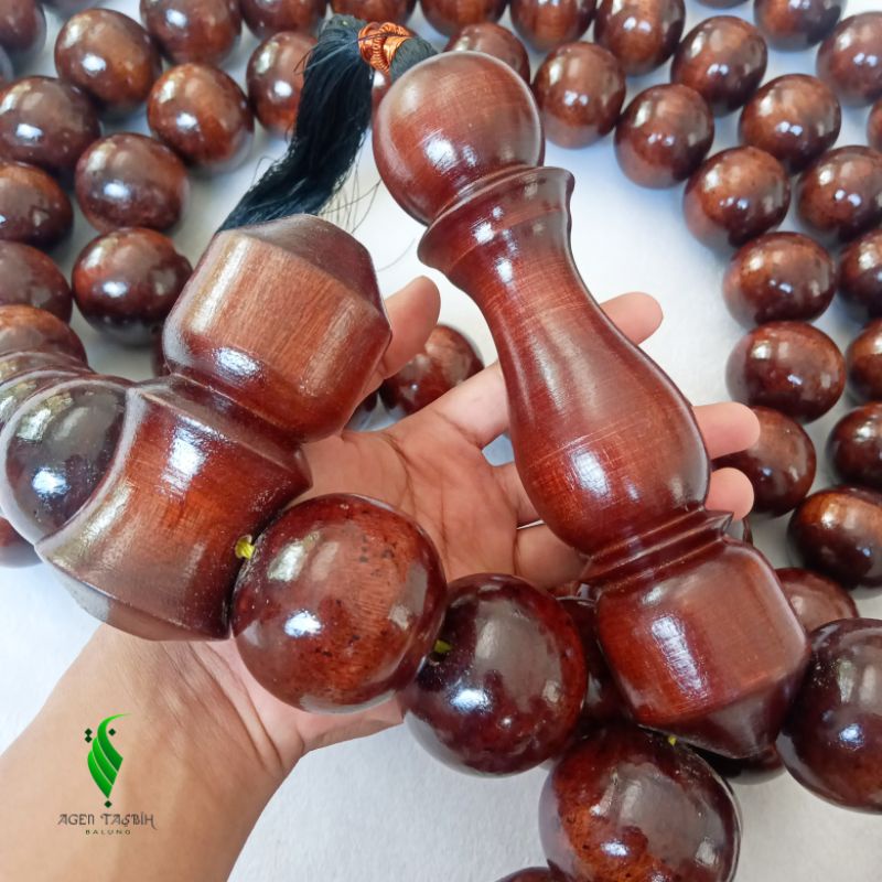 Tasbih 99 Butir Jumbo Super Size 50mm Kayu Wali Kukun, , Tasbjh Muslim, Tasbih 99 Butir, Tasbih Raksasa