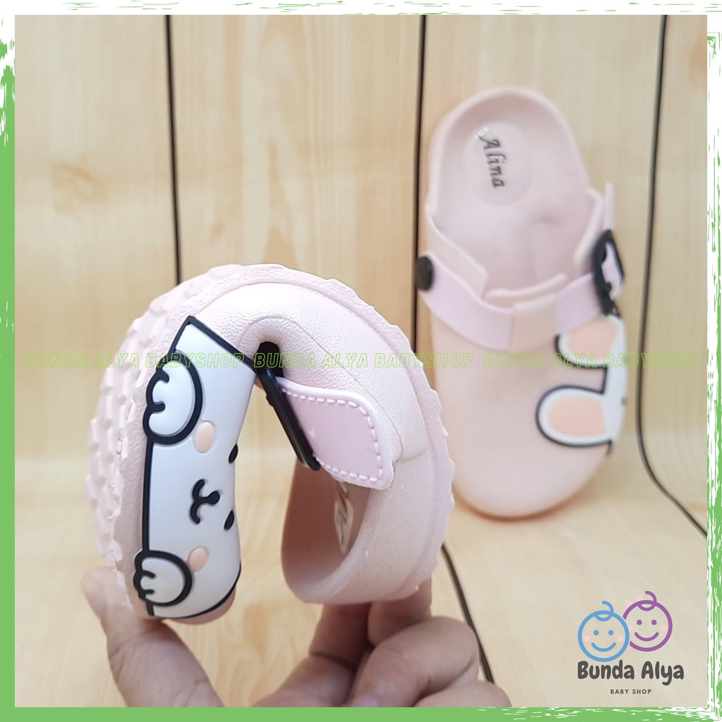 Sendal Anak Perempuan Usia 4 5 6 Tahun PINK Motif Karakter Lucu  Sendal Anak Cewe Karet Elastis Anti Licin Model Kekinian Size 30-35