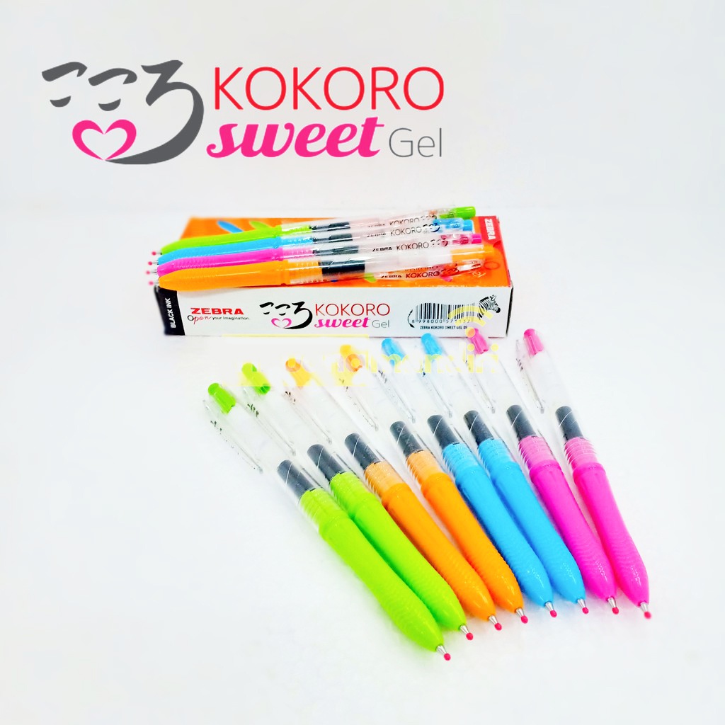 

1 PCS PULPEN KOKORO / BALLPOINT ZEBRA KOKORO SWEET GEL TINTA HITAM (0.5mm)