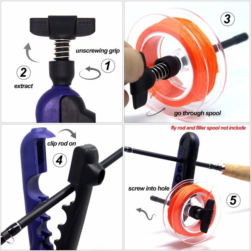 Portable Universal Fishing Line Spooler Adjustable for Various Sizes Rod Winder