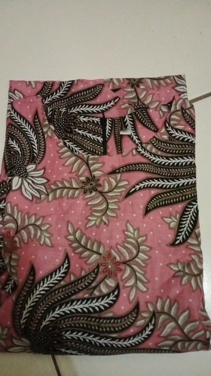 Batik Wanita Atasan Blouse Modern Warna Pink Model Peplem