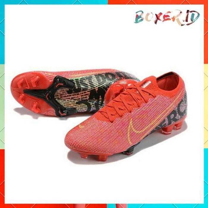 BEST SELLER Sepatu Sepak Bola Soccer Nike Mercurial 13 Elite Red Gold Black FG Premium Original