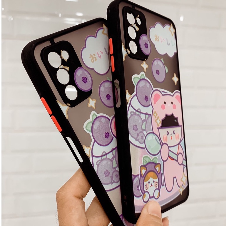 Hitam Black Skin Feel Case Camera Protection Case Brand Hello Kitty HK Oppo A16 A37 Neo 9 Samsung A03s Vivo Y21s/Y33s Infinix Hot 9 Play 10 Play Note 10 Pro FM13 FM14 FM15 FM17