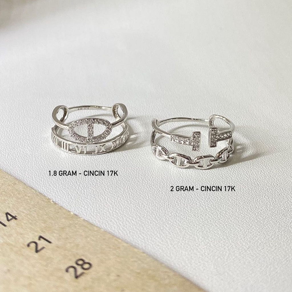 Banyak motif yaa Cincin anak dan dewasa emas asli kadar 75 17k putih branded love solitaire infinity selisih smiley permata 1 like diamond horseshoe mas whitegold ring mewah setengah 2 gram gr baris aesthetic