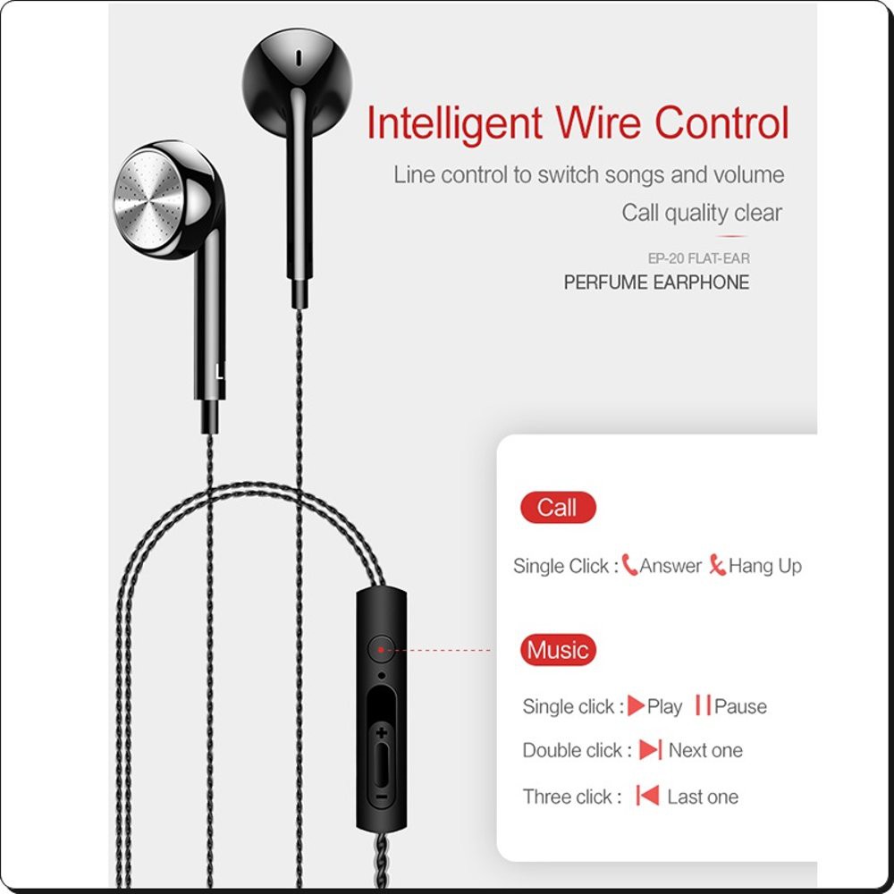 Eklusif Usams Classic Earphone Earbud Dengan Mic - Ep-20 - Black Technology Canggih Portable Suara