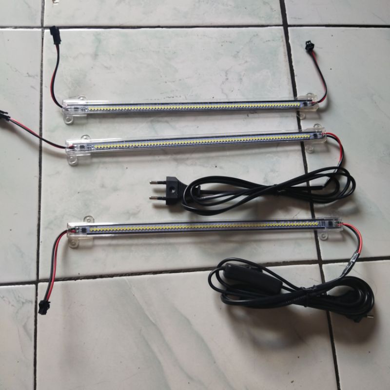 hard strip led 30 cm dengan kabel on off