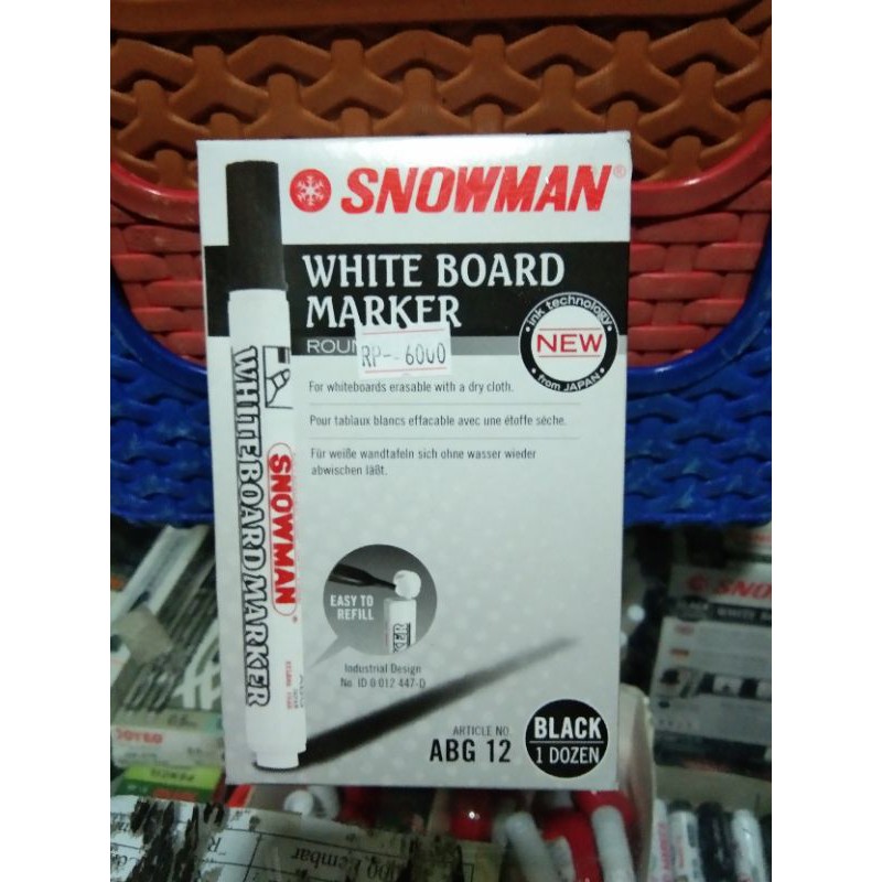

spidol snowman abg 12 white board original