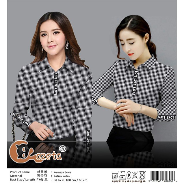 016 LOVE KEMEJA # Pakaian Wanita Dewasa  Gaya Kekinian Baru Murah Grosir Tanah Abang