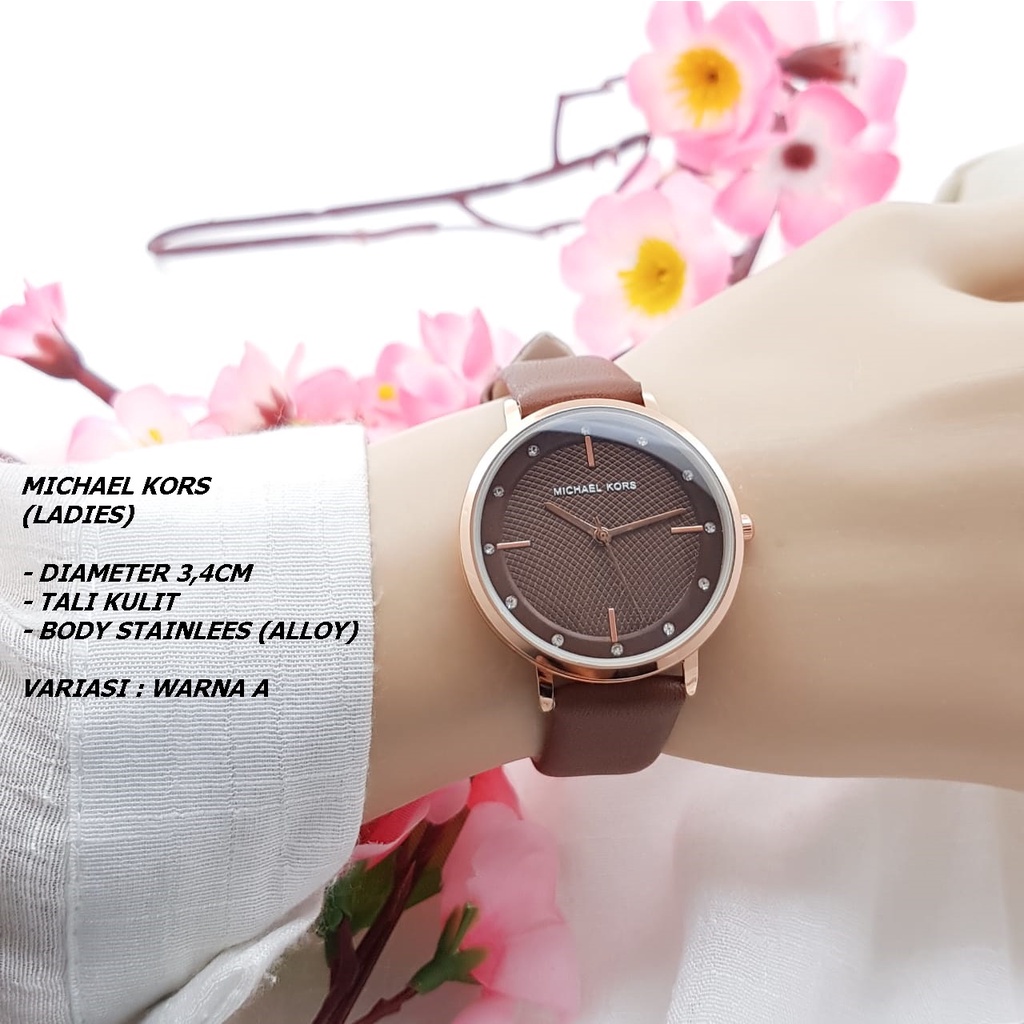 JAM TANGAN WANITA FASHION TALI KULIT BODY BULAT POLOS