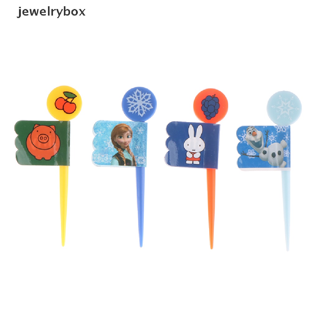 10pcs Garpu Buah / Kue / Dessert Mini Bentuk Kartun Hewan Kelinci / Babi Untuk Anak