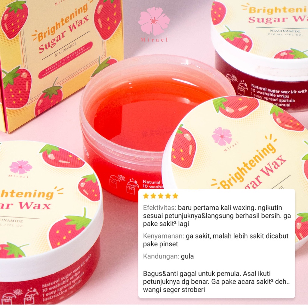 MIRAEL Brightening Strawberry Sugar Wax Kit
