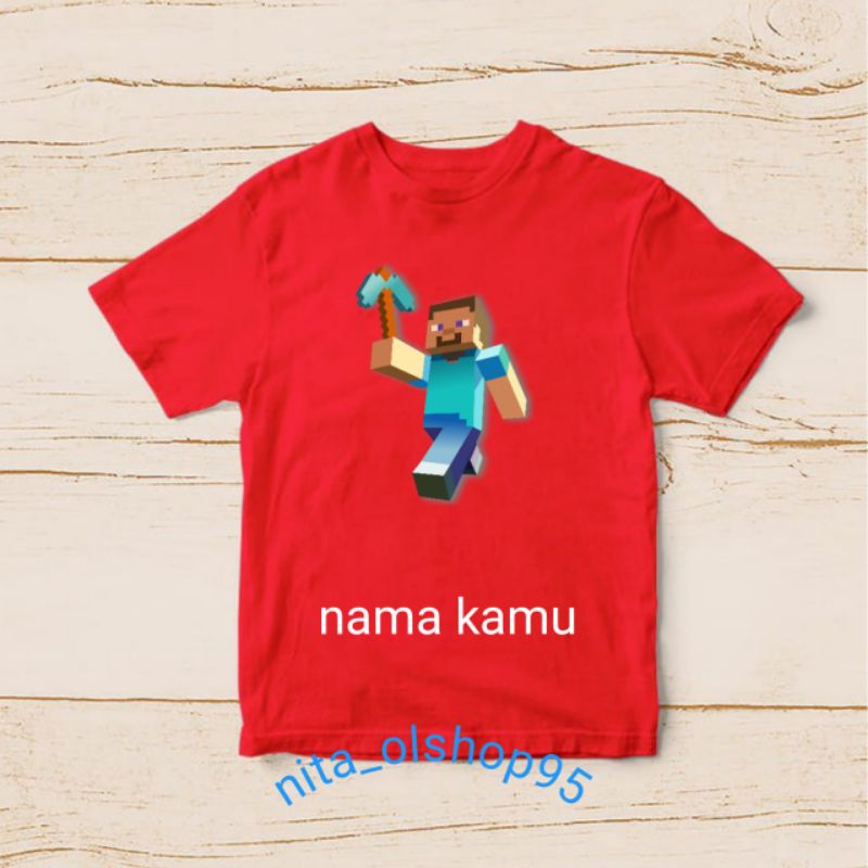 baju minicraft / kaos minecraft / kaos anak karakter