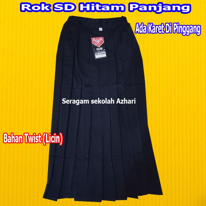 ROK SD HITAM REMPEL-ROK SEKOLAH SD HITAM PANJANG MODEK REMPEL-ROK SERAGAM SD-SERAGAM SEKOLAH SD