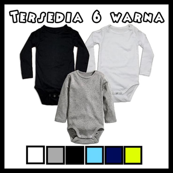 Boleh Dropship Kaos Anak Baby Jumper Pakaian Bayi Polos - 4-8 Bulan, Putih