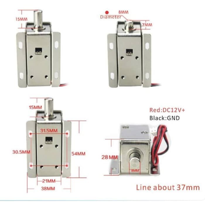 Solenoid Door Lock 12V DC - Pengunci Pintu Elektrik
