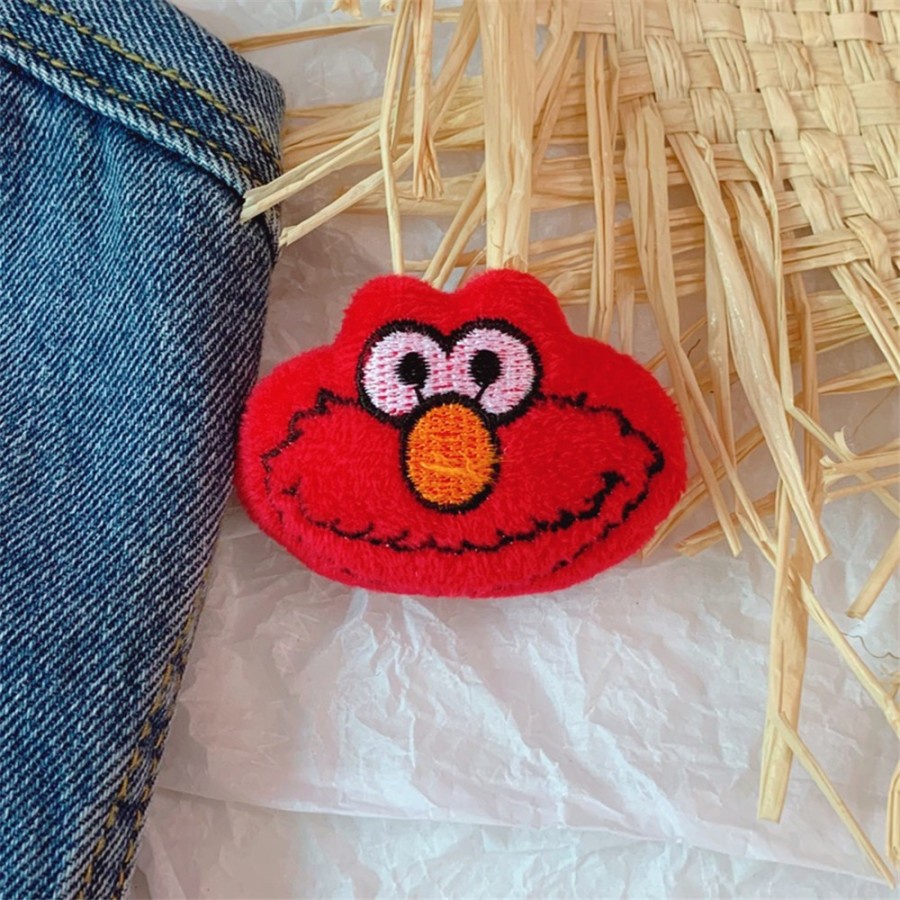 BRP-03 bross pin plush boneka kepala elmo merah cute unik lucu