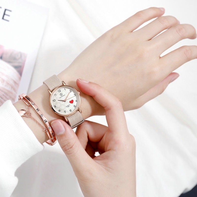 FYGALERY J172 Jam Tangan Kanvas Wanita Jam Analog Cewek Elegan Wrist Watch-7