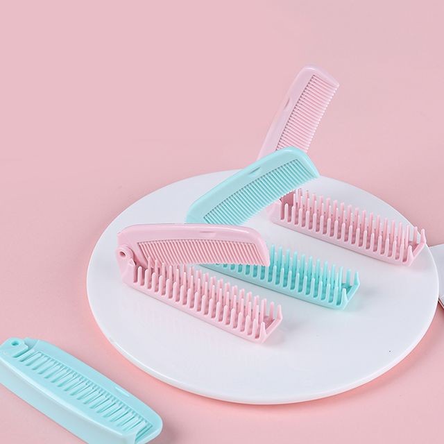 Sisir Lipat 2 in 1 Pastel Travel Hair Brush Compact Hair Comb