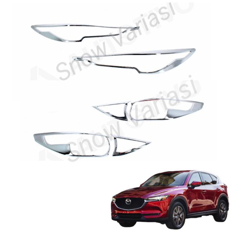 Paket Garnish Depan Belakang Mazda CX5 2018 Hitam Chrome Jsl