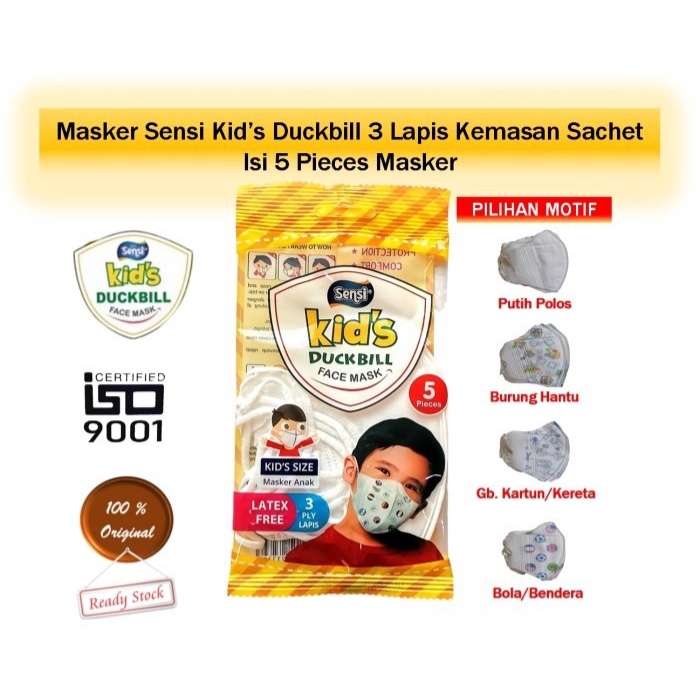 Sensi Kids Face Mask 3ply Masker Anak Duckbill 5's