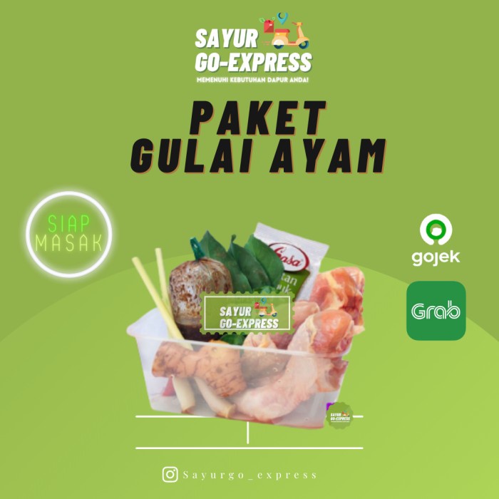 

Paket Siap Masak Gulai Ayam ukuran 1.2kg/10 Potong