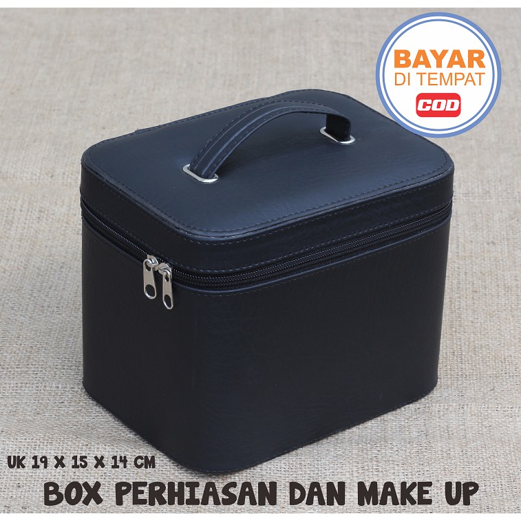 BEAUTY CASE MIX JEWELRY / TAS TEMPAT MAKE UP KOTAK KOSMETIK STORAGE BOX ORGANIZER BAG HITAM