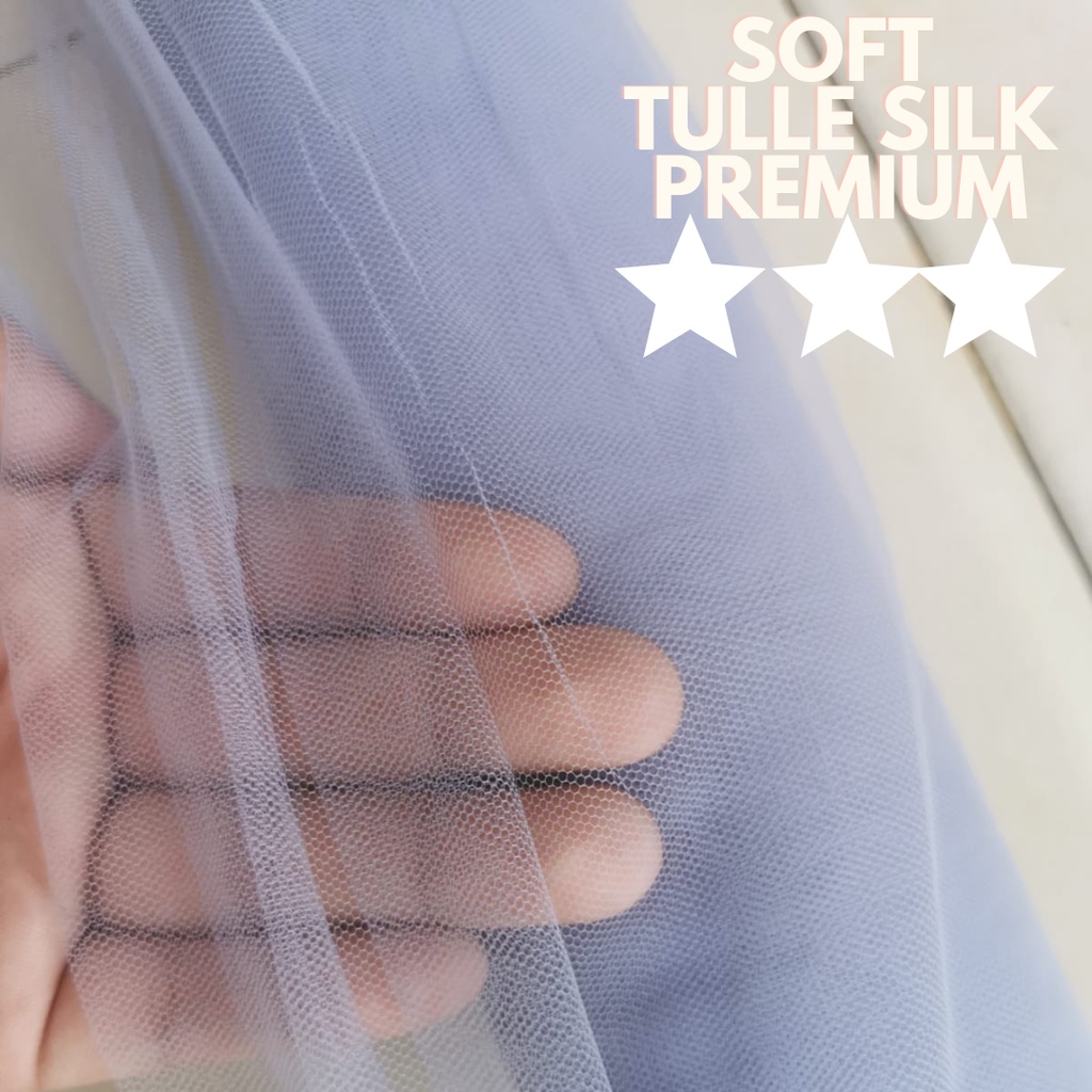 Foto Kain Tile (Soft Tulle/Kain Tille lembut) HALUS Polos Silky Premium (WARNA LENGKAP) I TERLEMBUT & TERMURAH CAP 3 BINTANG