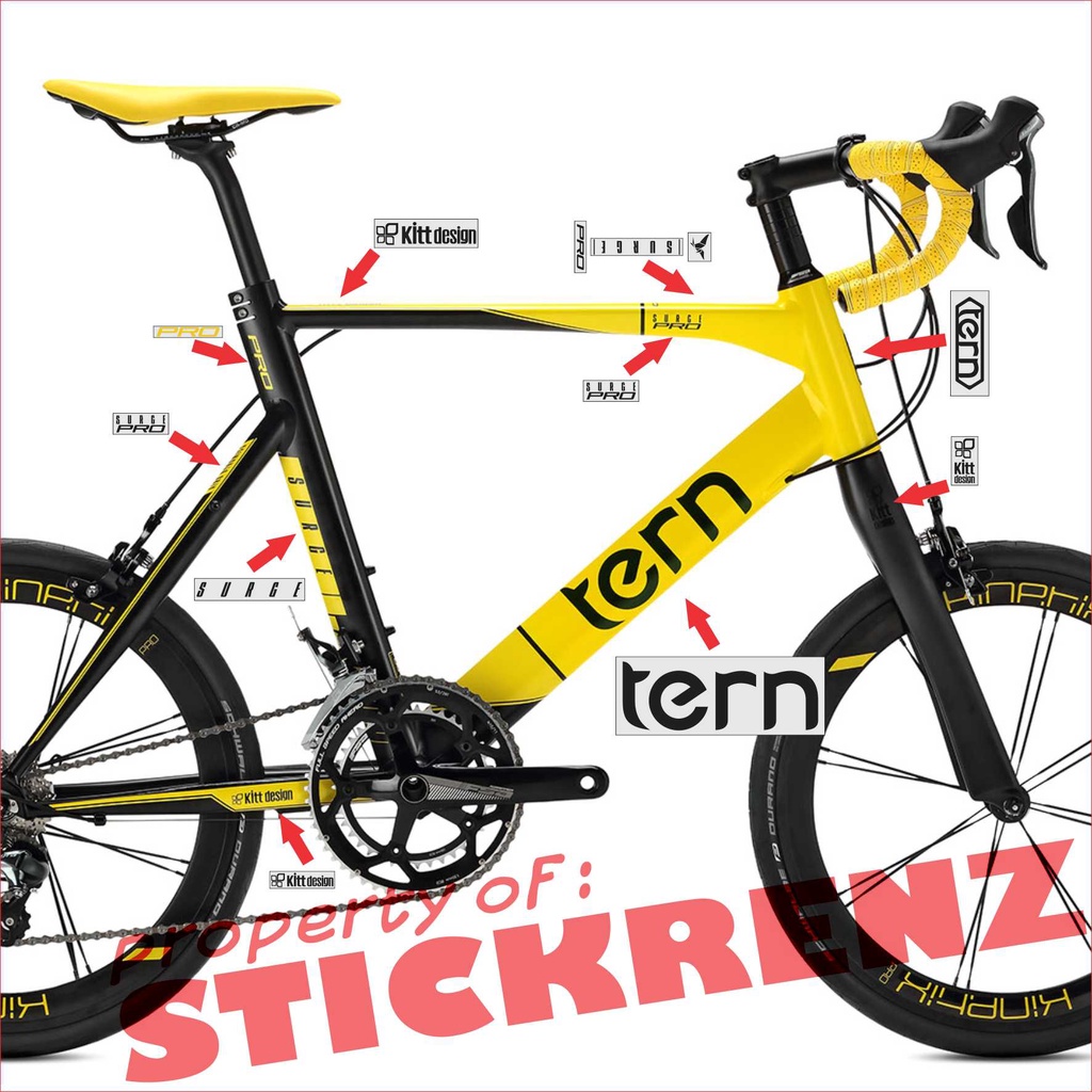 Cutting Sticker Stiker Frame Sepeda Minivelo Tern Surge Pro 01 Custom