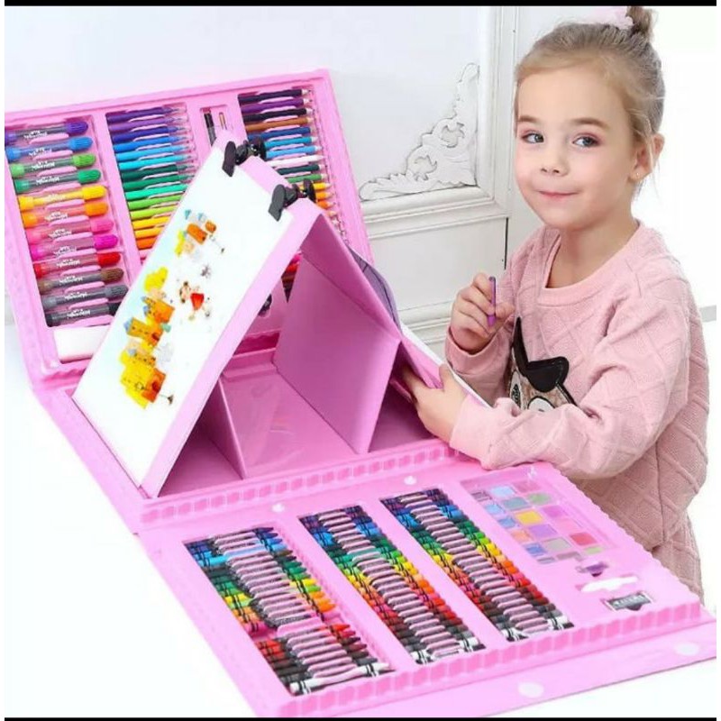 

Set Alat Melukis Mewarnai Spidol Crayon 208 pcs Supermega Art Set