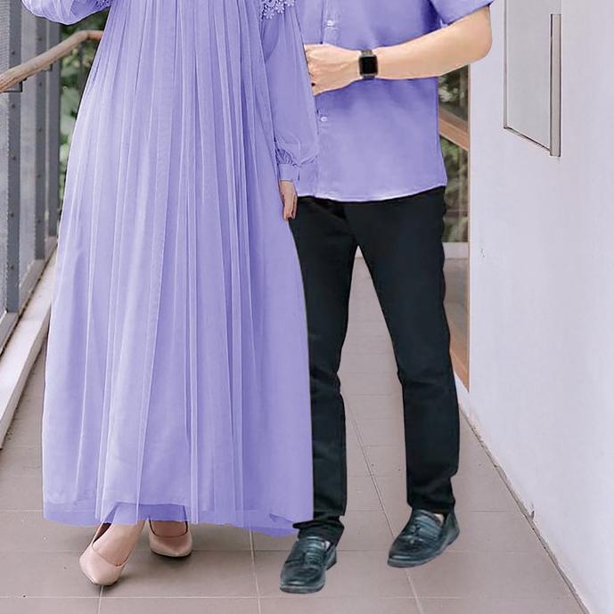 ❇ Nuraini Couple l Gamis Muslim CP Moscrepe Premium Pria Wanita VH1 ❃