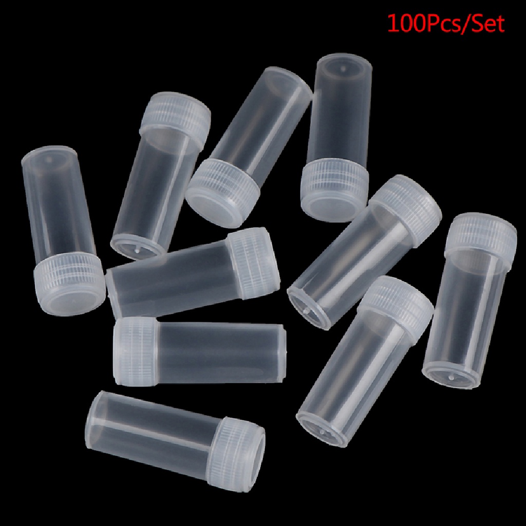 (lightoverflow2) 100pcs Tabung Reaksi 5ml Bahan Plastik Untuk Sekolah Kimia