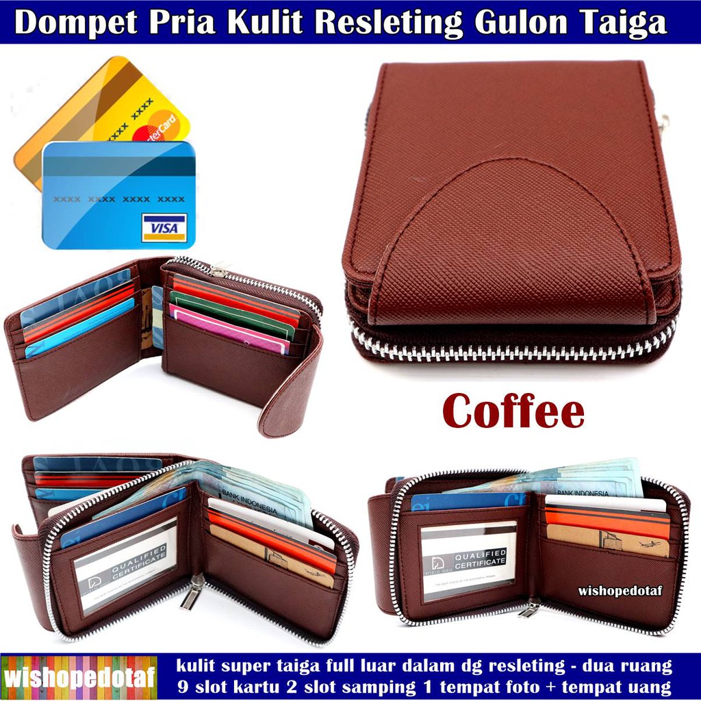 Dompet Resleting Pria Kulit Gulon