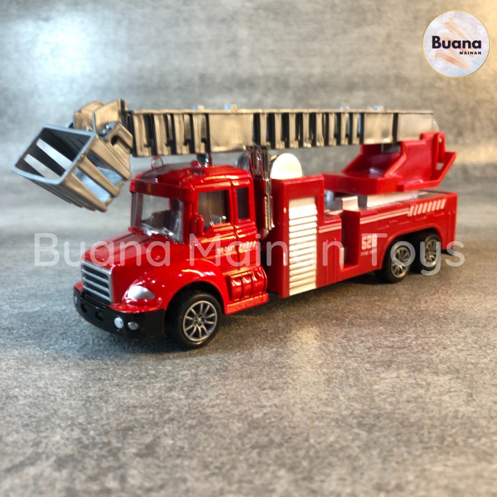 DIECAST TRUCK POWER SPEED PULL BACK - METAL MAINAN MOBIL MOBILAN ANAK TRUK PEMADAM