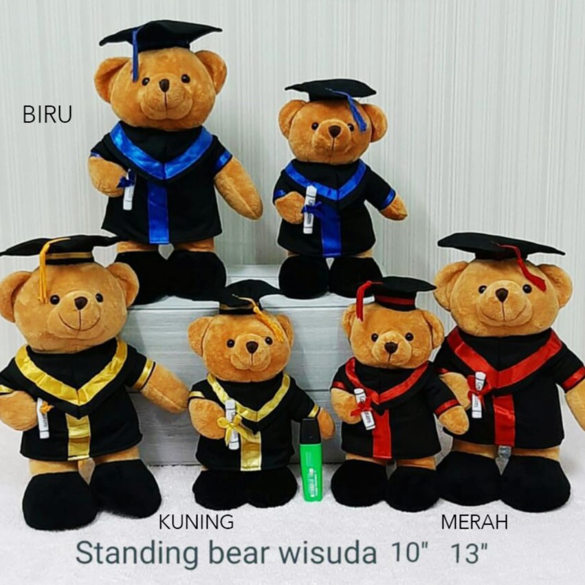 boneka teddy bear toga wisuda graduation 25cm