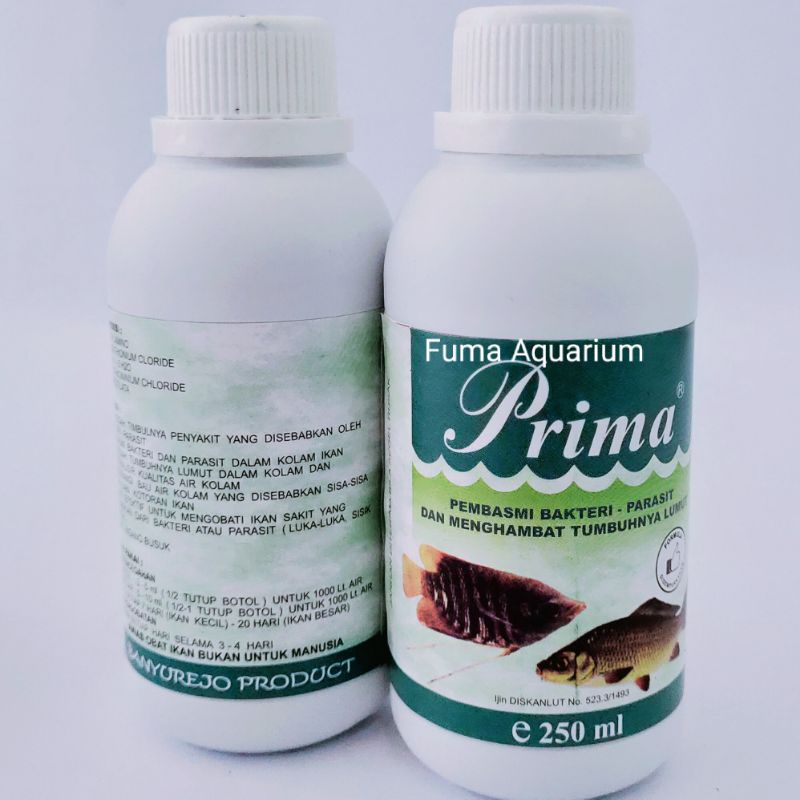 Prima 250ml Obat Ikan Pembasmi Bakteri, Parasit Dan menghambat Lumut Algae