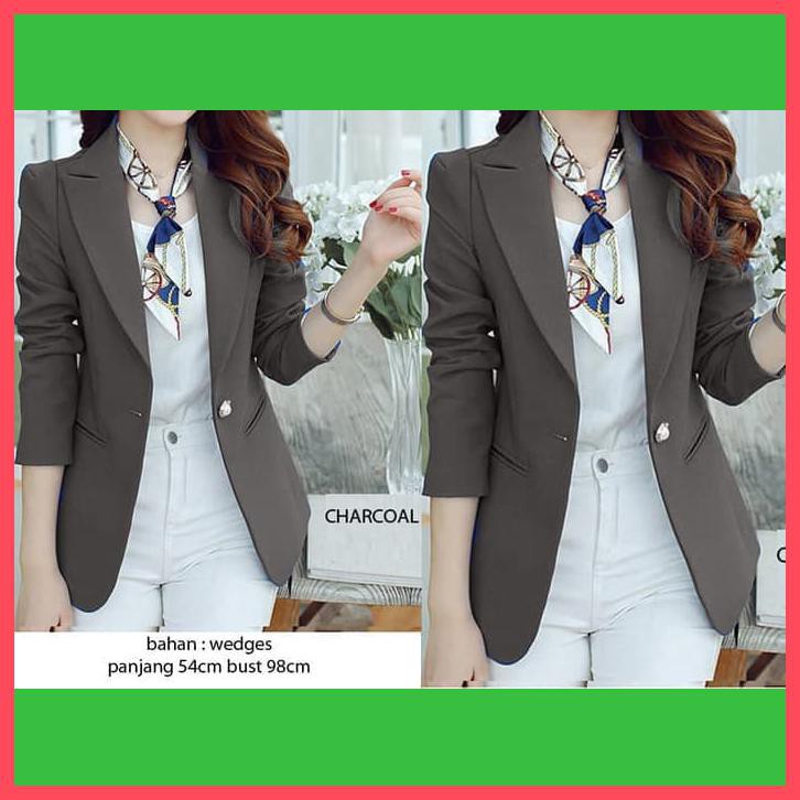 BLAZER HITAM LENGAN PANJANG WANITA / JAS KERJA KANTORAN FORMAL WANITA