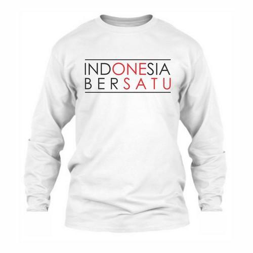 Indoholic Atasan Baju Kaos Distro Kaos Lengan Panjang Pria Wanita Combed 100% Indonesia Bersatu