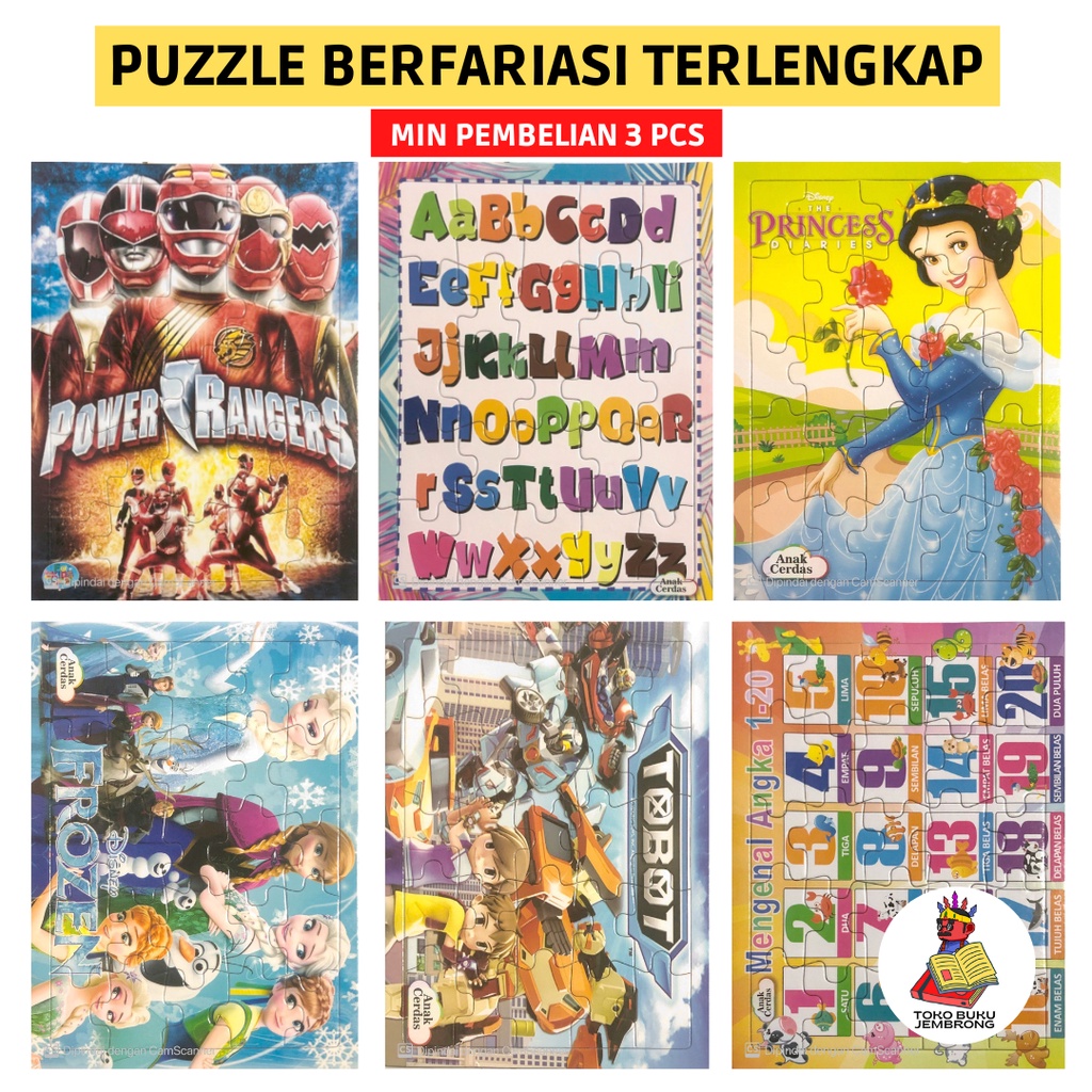 PUZZLE MAINAN ANAK TERLENGKAP - PUZEL ANAK MAINAN EDUKASI PUZZLE KERTAS ANAK PUZZLE FROZEN PUZZLE IS