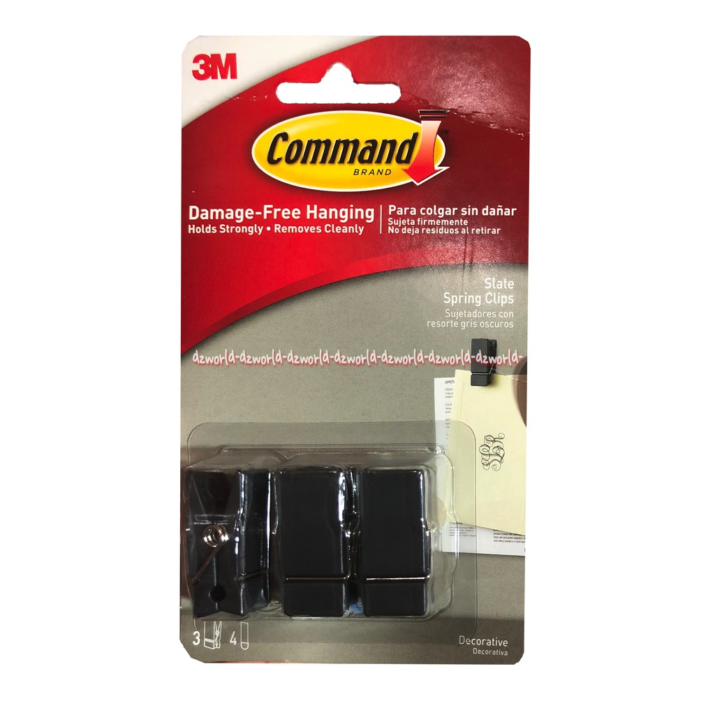 3M Command Damage Free Hanging Jepitan Gantungan Hitam 3D Comand Klip Hitam Black Clip Clips