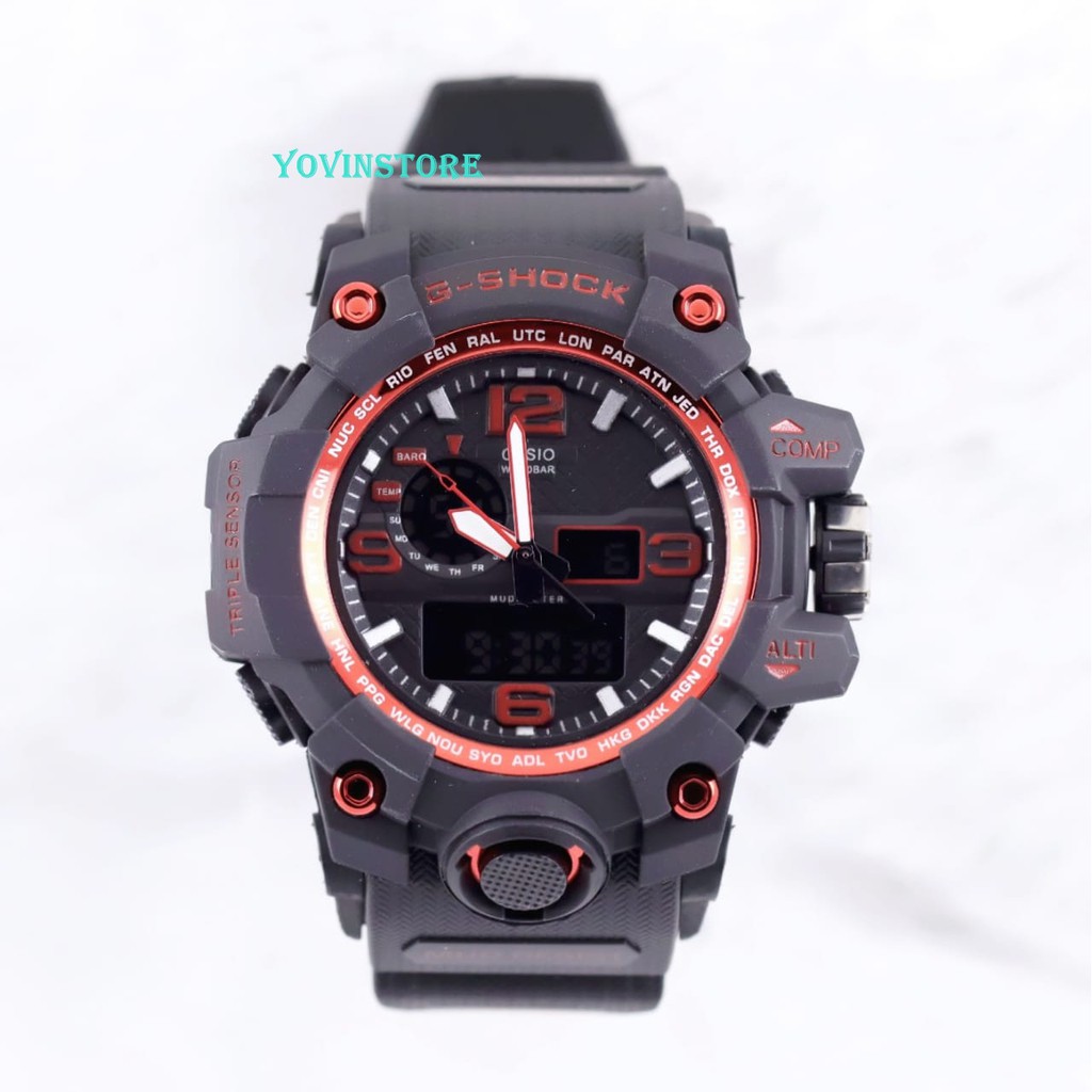 Jam Tangan Pria Gshock Casio Gwg1000 Hitam Merah