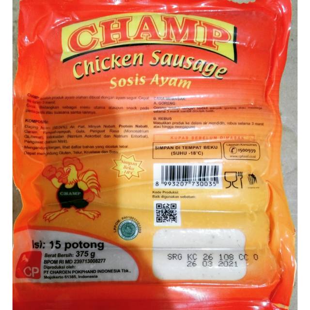 

Sosis ayam cham @375gr 15's