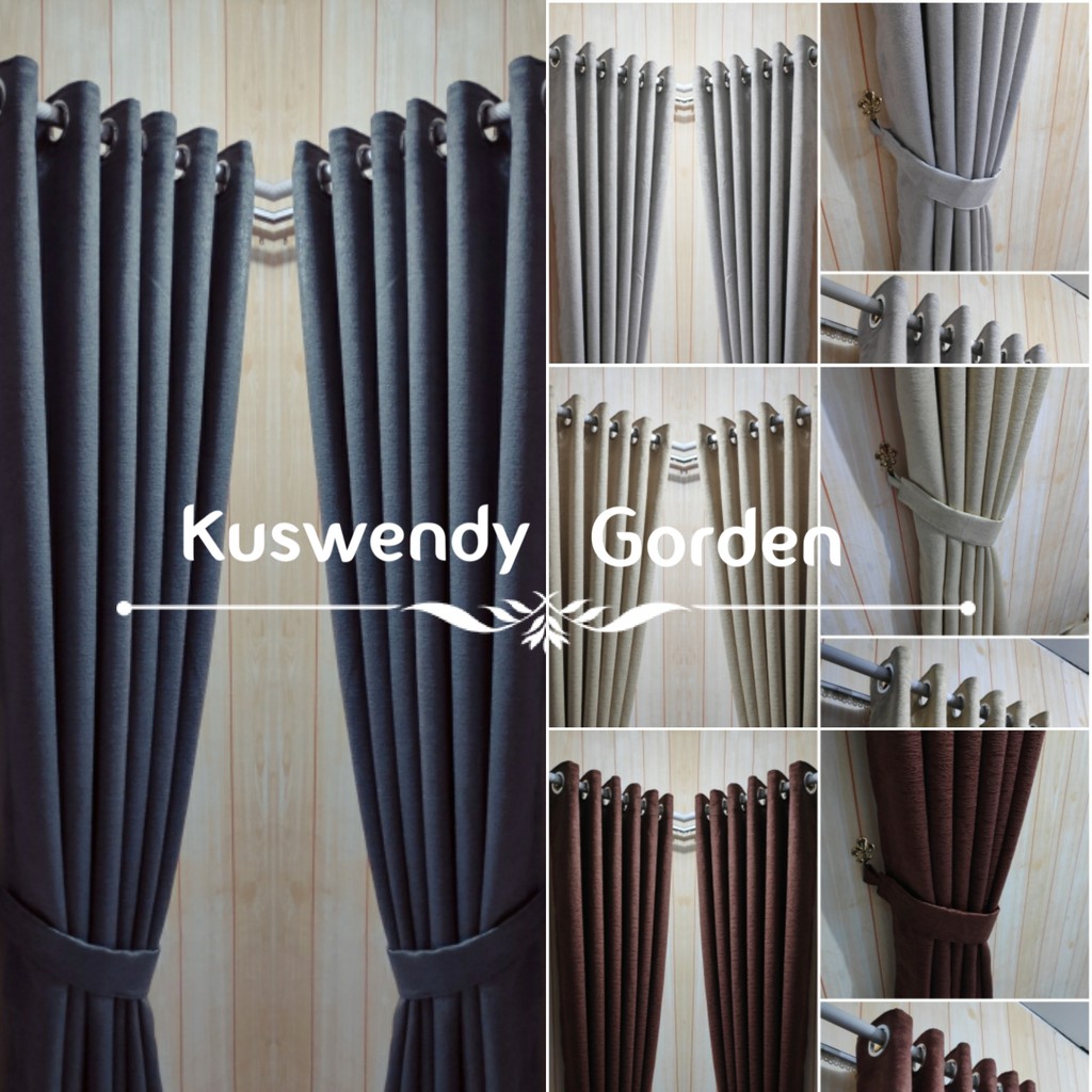 Gorden Blackout Embos 100 x 250 cm Tinggi 2.5 meter Hordeng Polos Jendela Pintu Tirai Minimalis