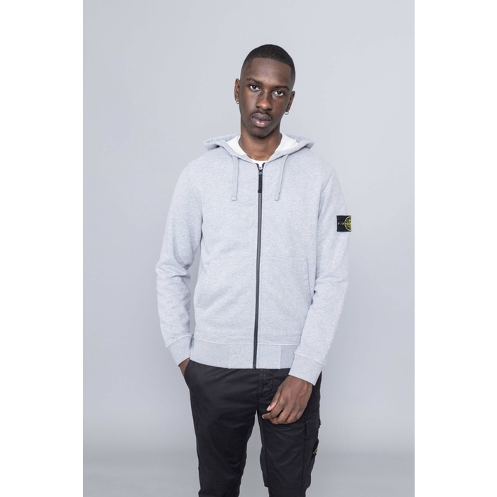 Stone Island Zip Hoodie Sweatshirt Melange Grey ORIGINAL 761564251