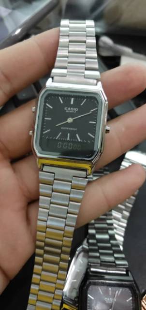 COD  Bayar Tujuan  Jam Tangan Pria / Wanita Casio Rantai Double Time AQ 230