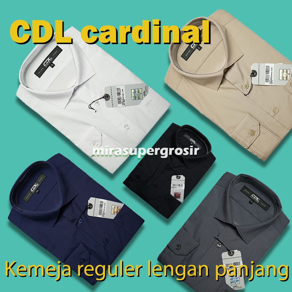 CDL CARDINAL Kemeja Pria REGULAR Lengan Panjang Original Polos Baju Atasan Kerja Cowo Kardinal Forma