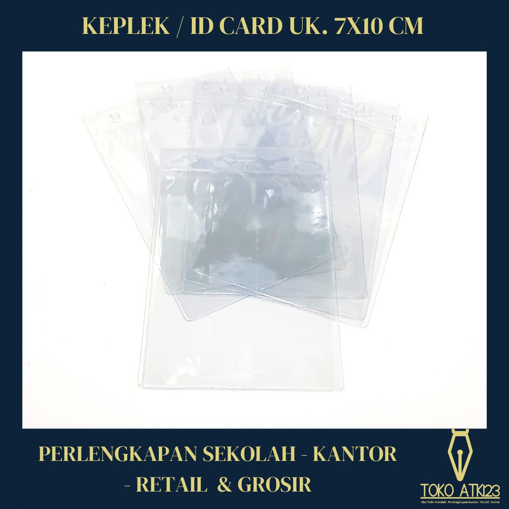 Keplek Plastik Mika ID Card / Name Tag Ukuran 7x10cm Tegak